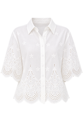 Avelin White Embroidered Shirt