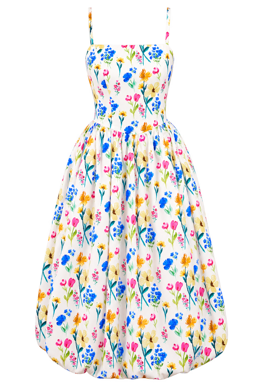 Leonora Floral Print Balloon Hem Midaxi Dress Vicky Pattison EDIT