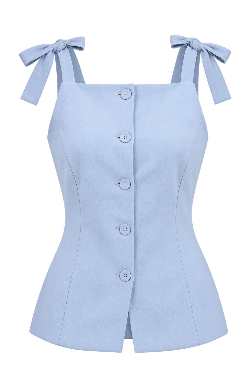 Lorielle Pale Blue Tie Strap Waistcoat