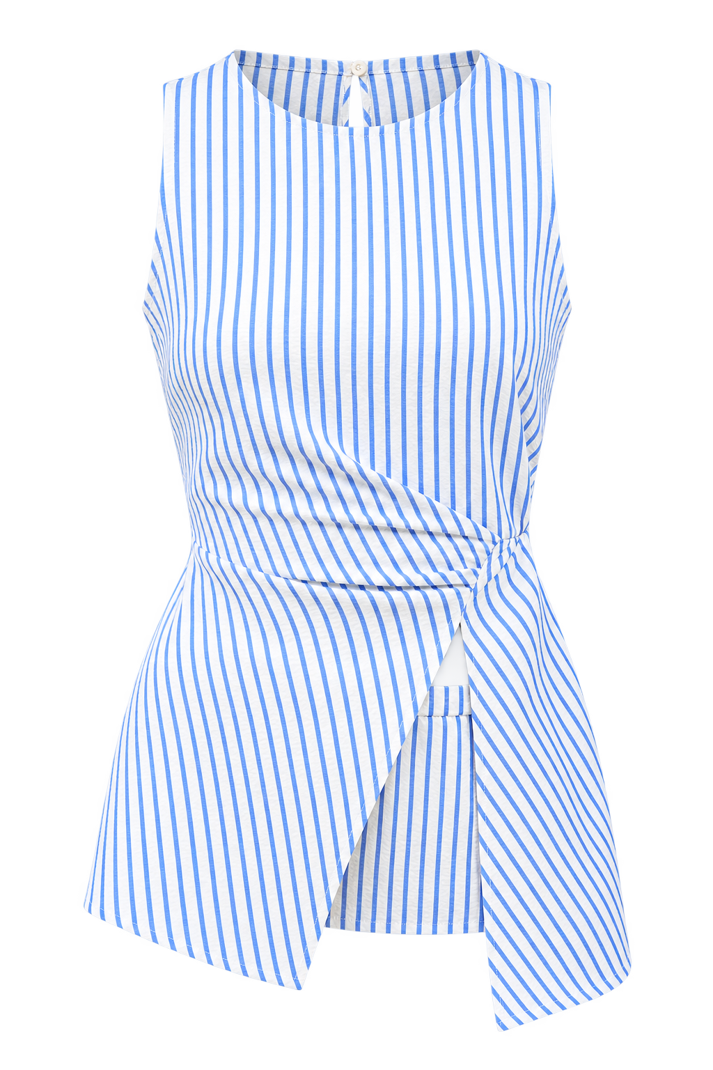 Maelle Blue Stripe Side Gather Top Vicky Pattison EDIT