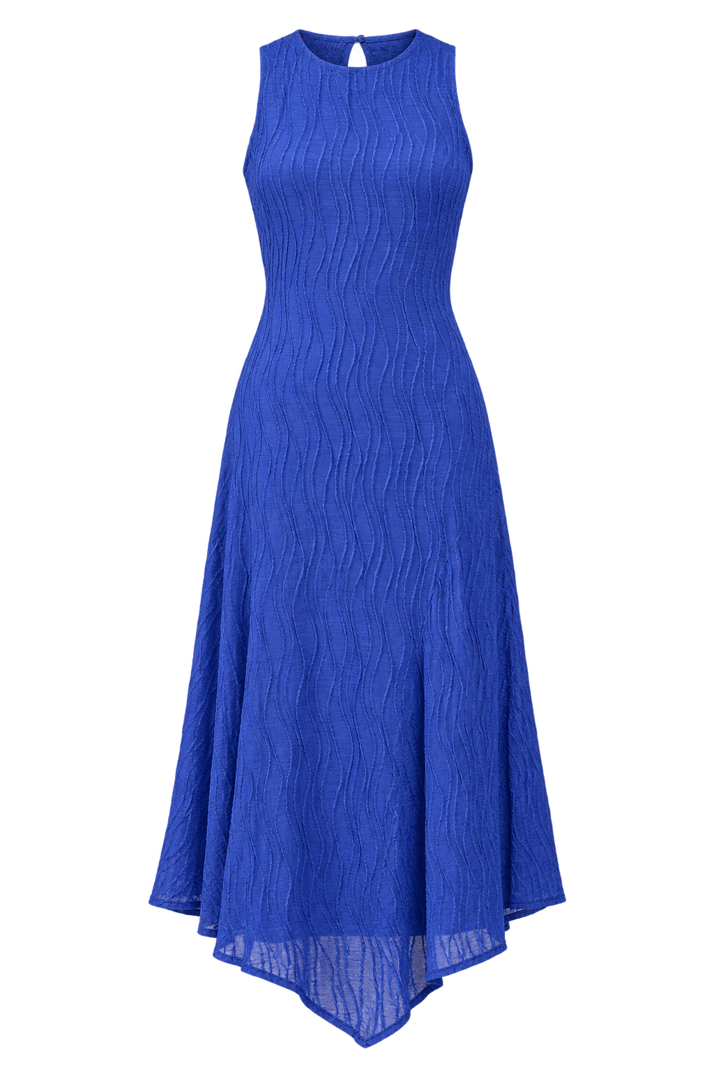 Melina Blue Textured Midaxi Dress