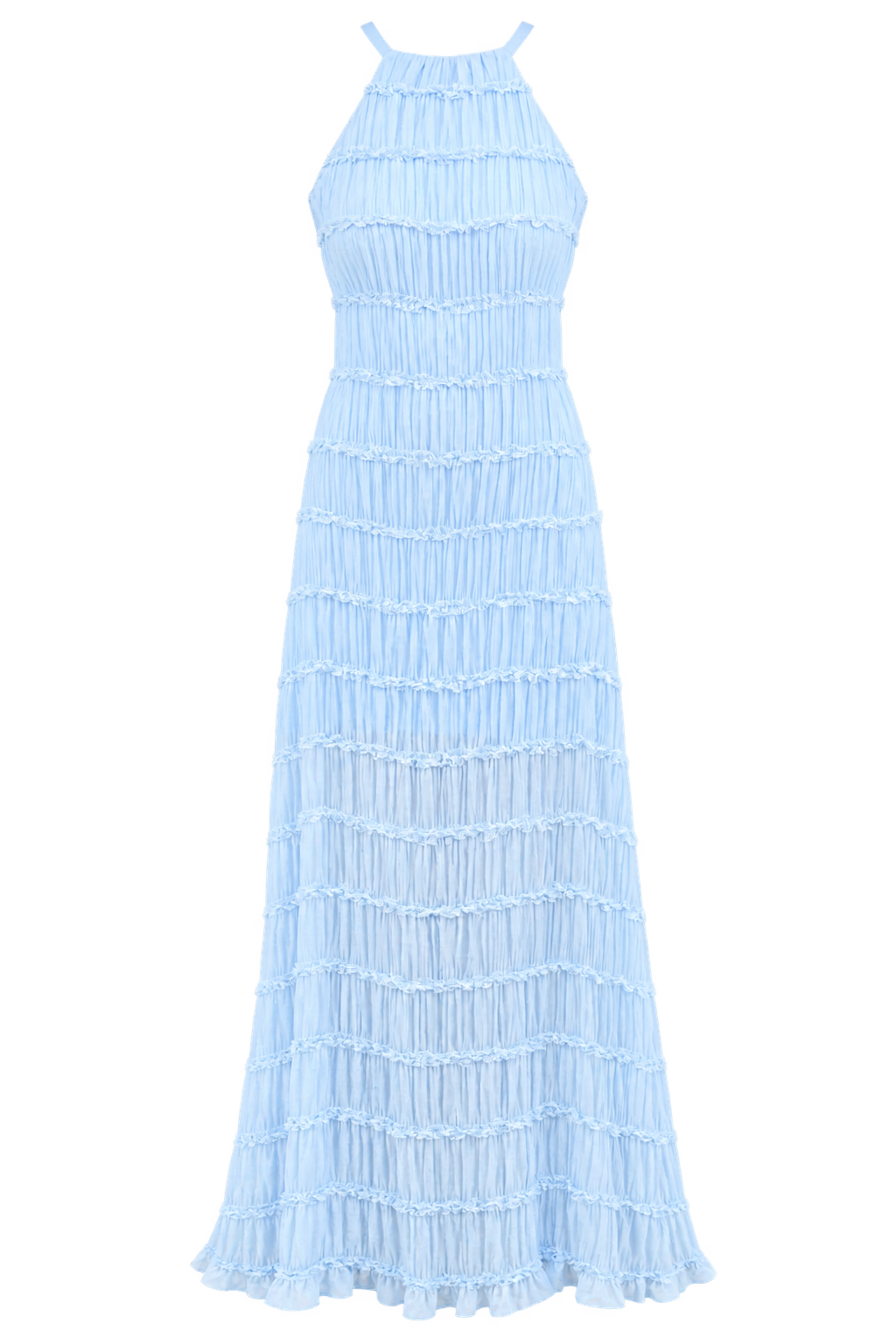 Narcisse Pale Blue Textured Maxi Dress