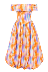 Tatiana Blur Print Bardot Midaxi Dress