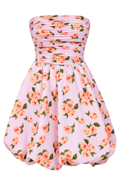 Zafira Lilac Floral Print Bandeau Mini Dress