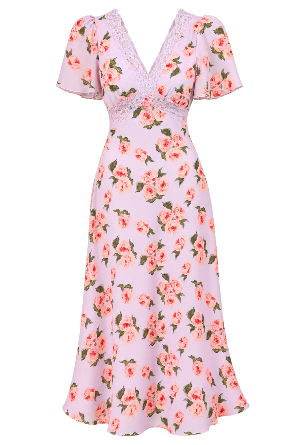 Naya Lilac Floral Print Midaxi Dress