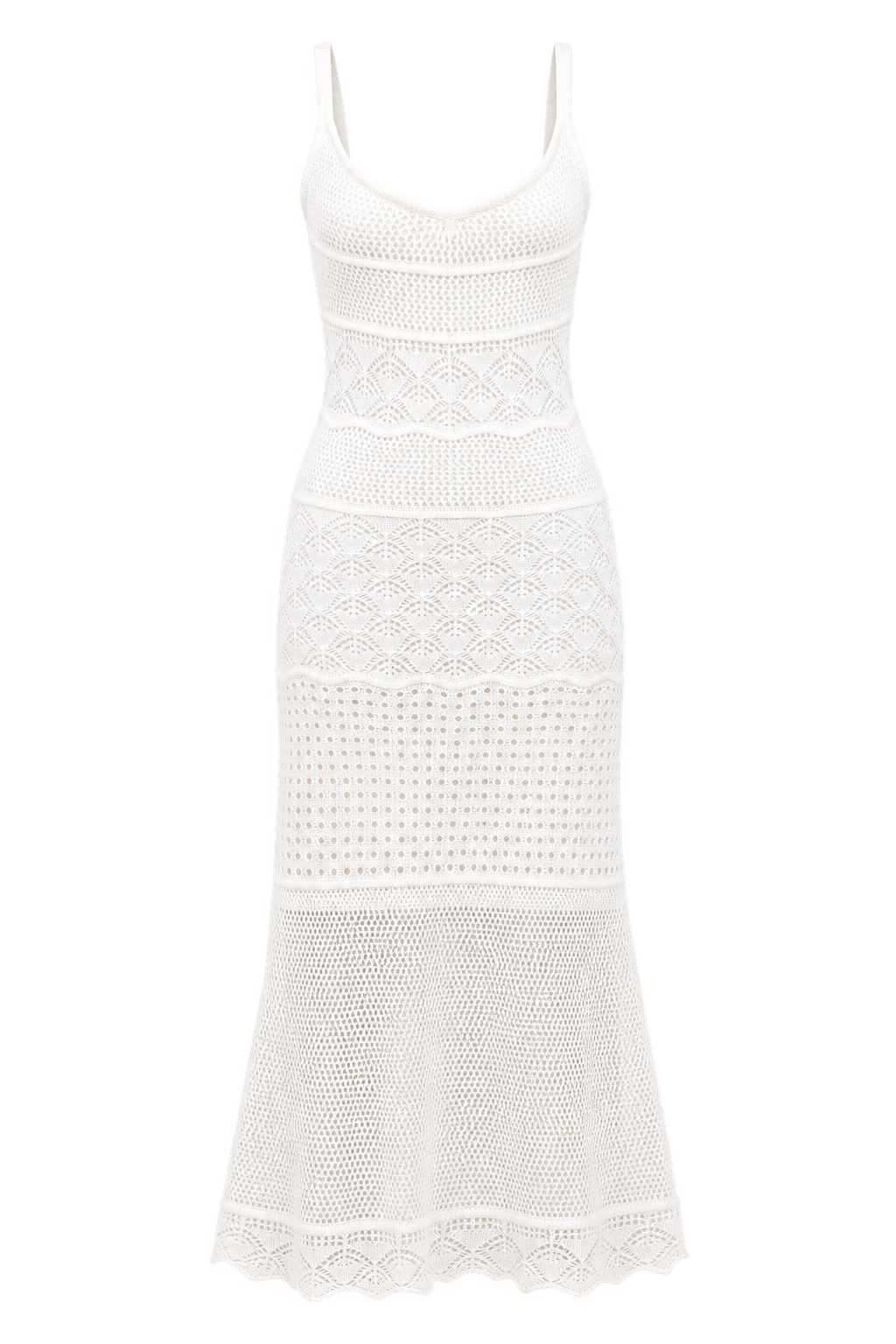 Délia White Crochet Midaxi Dress