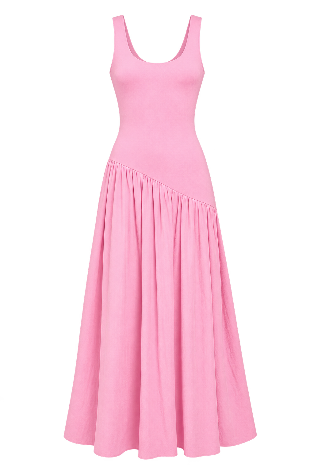 Elora Pink Dropped Waist Midaxi Dress