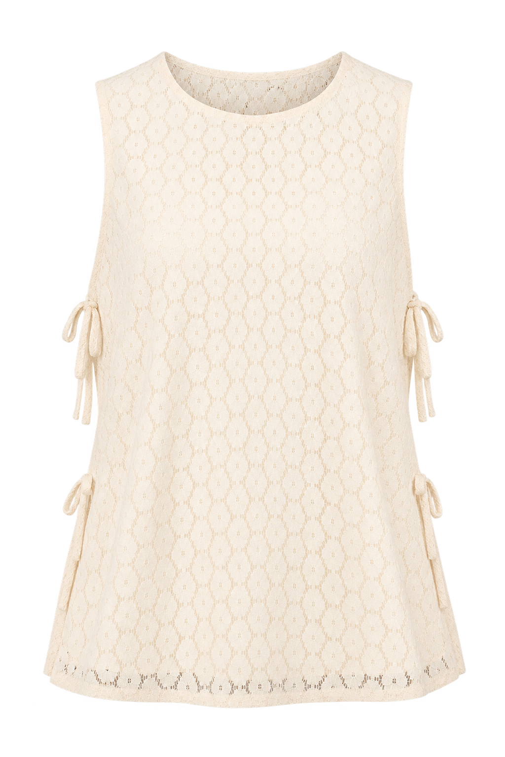 Dorothea Cream Lace Bow Detail Top