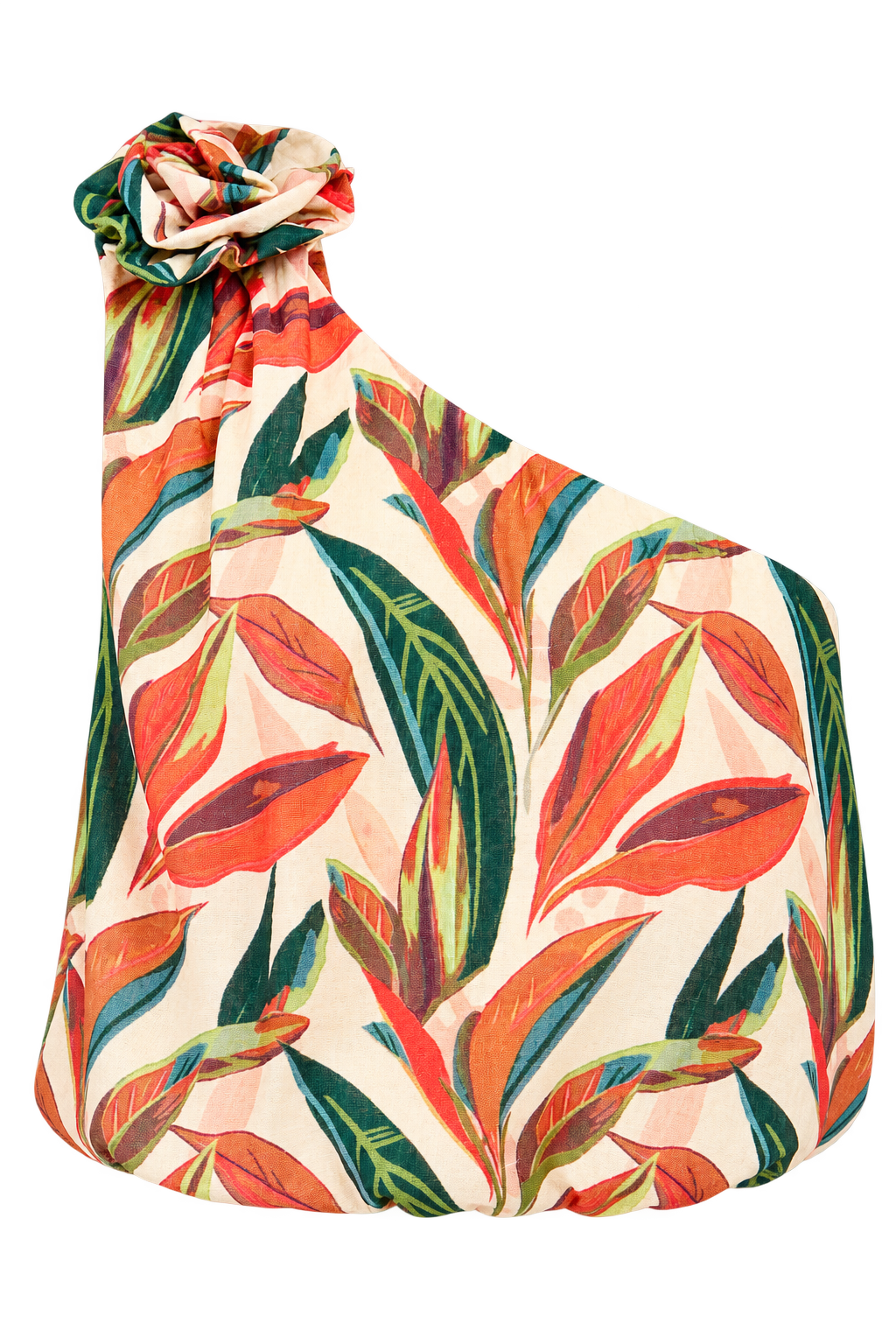 Nala Leaf Print One-Shoulder Cropped Top Vicky Pattison EDIT