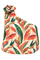 Nala Leaf Print One-Shoulder Cropped Top Vicky Pattison EDIT