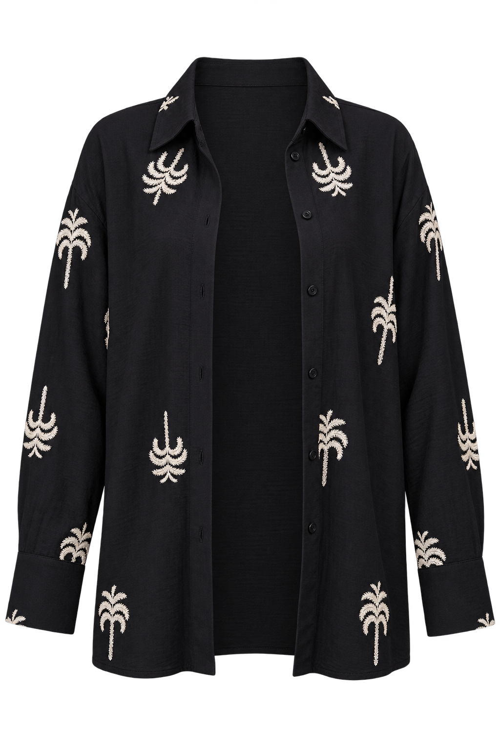 Isla Black Embroidered Shirt Vicky Pattison EDIT