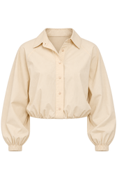 Morena Beige Crop Shirt