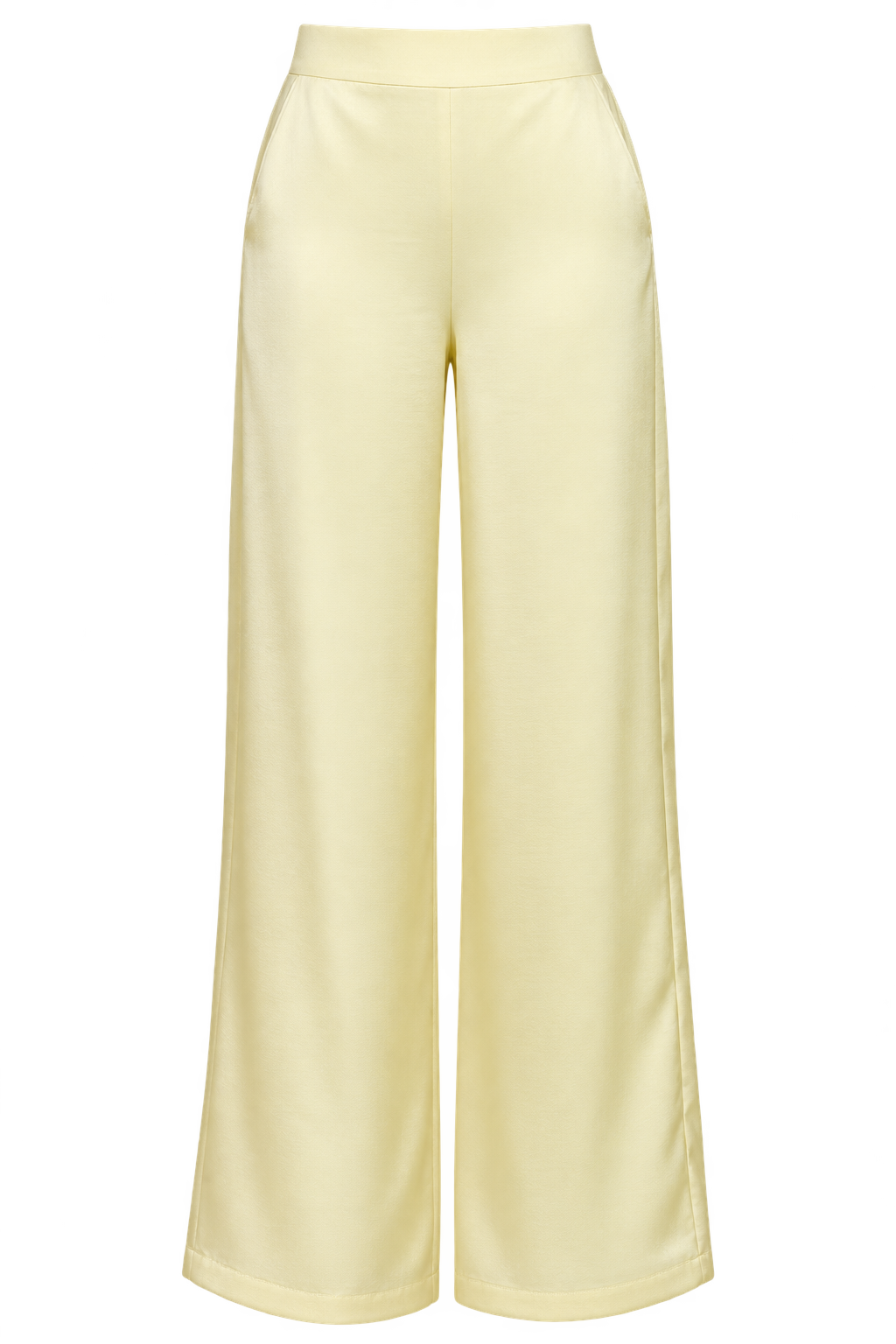 Lumi Lemon Satin Wide Leg Trousers by Vicky Pattison
