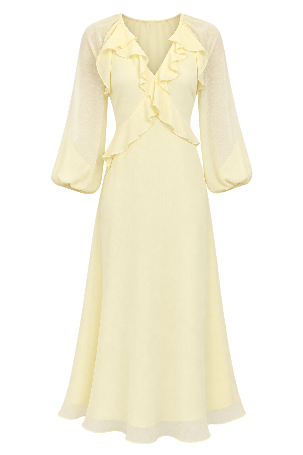 Iseult Lemon Frill Midaxi Dress by Vicky Pattison