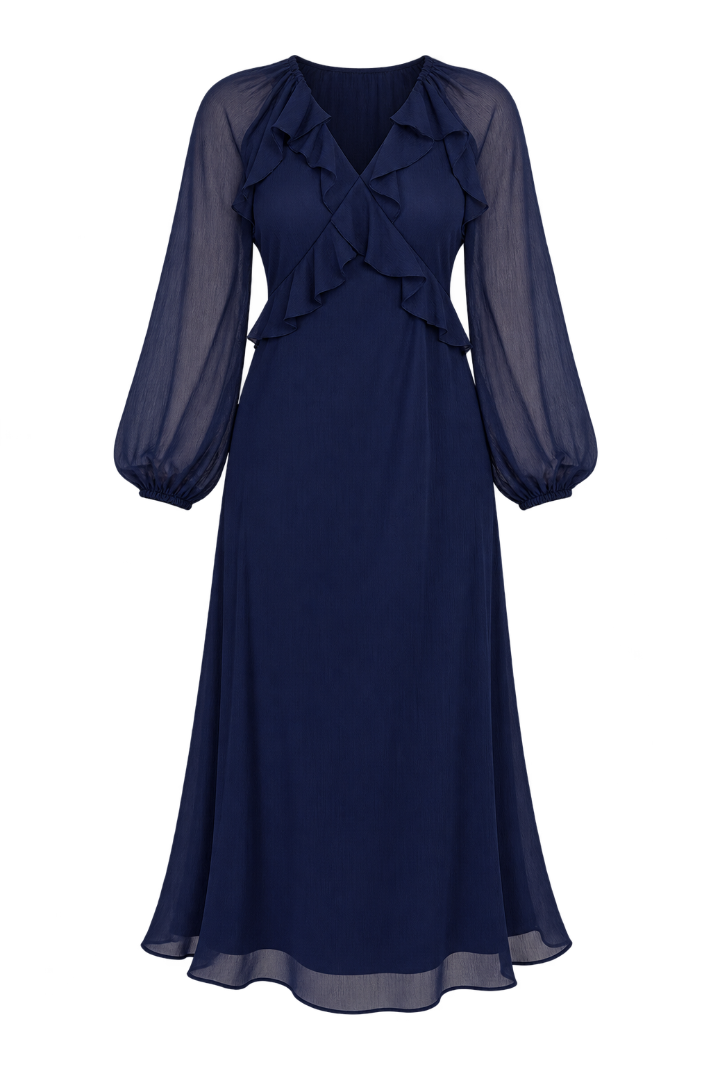 Iseult Navy Frill Midaxi Dress by Vicky Pattison