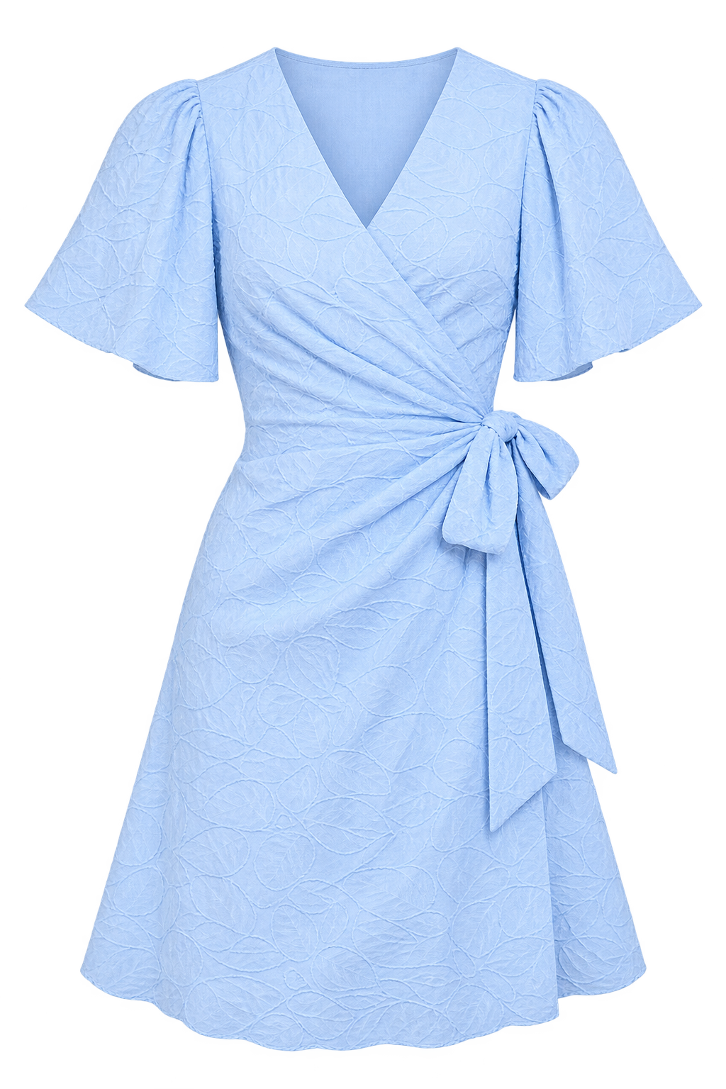 Jade Blue Embroidered Mini Wrap Dress by Vicky Pattison