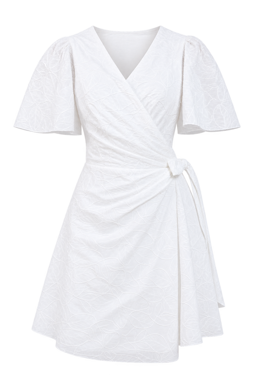 Jade White Embroidered Mini Wrap Dress by Vicky Pattison