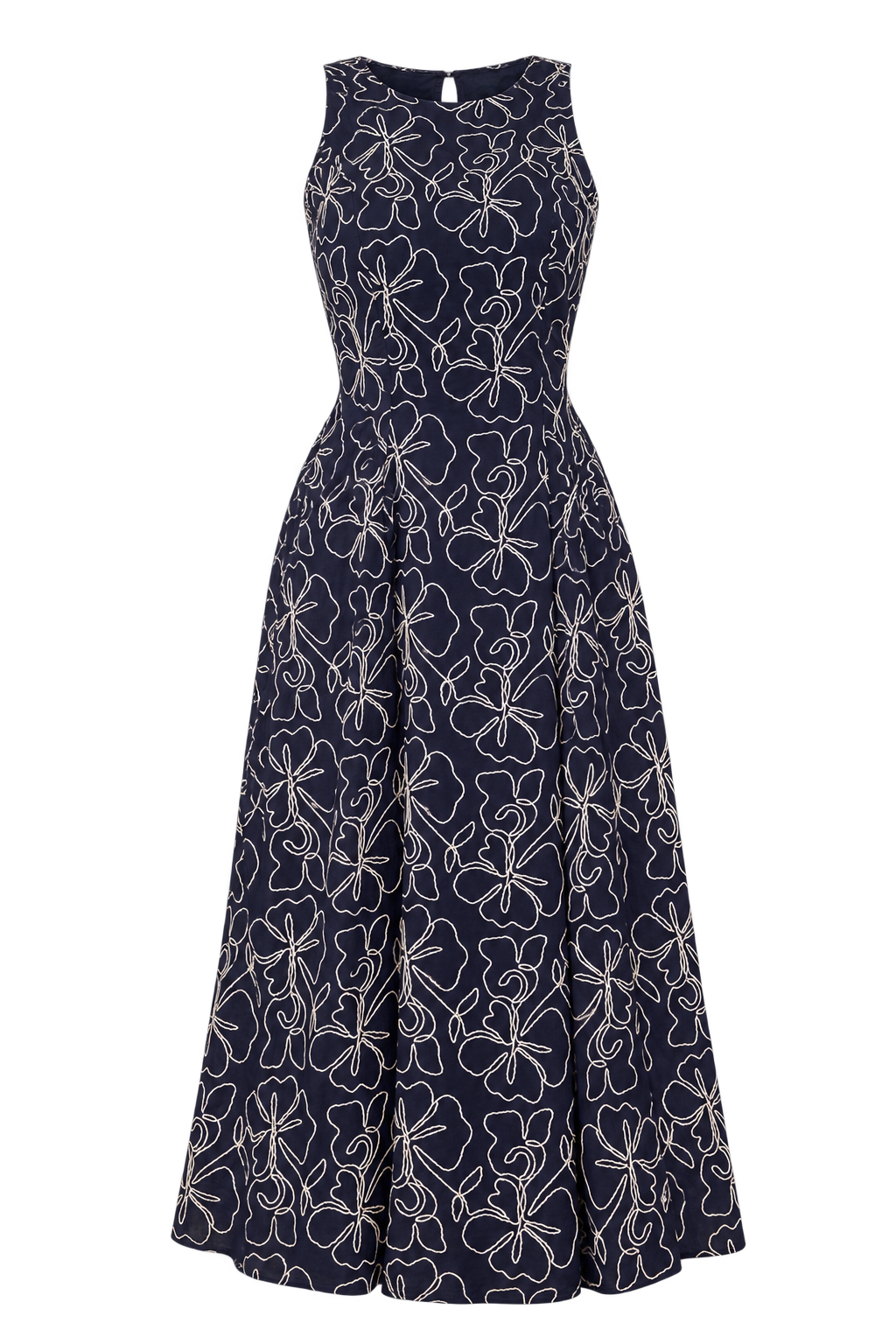 Janina Navy Embroidered Midaxi Dress by Vicky Pattison