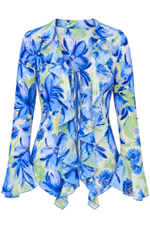 Jessamy Blue Floral Print Frill Top by Vicky Pattison