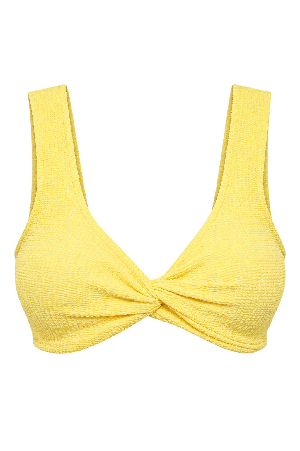 Ottilie Yellow Crinkle Knot Front Bikini Top by Vicky Pattison