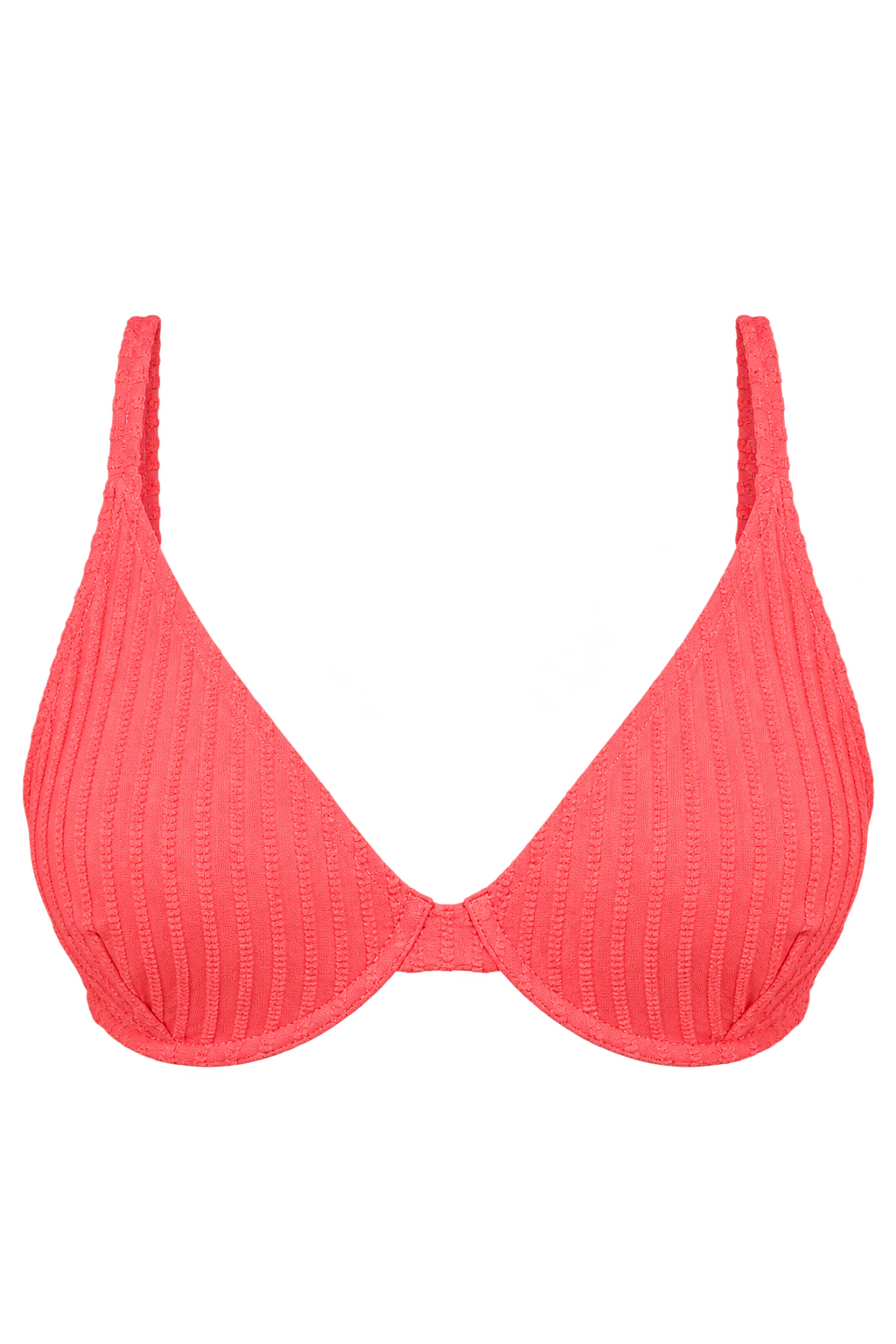 Philomena Coral Textured Stripe Underwired Bikini Top by Vicky Pattison