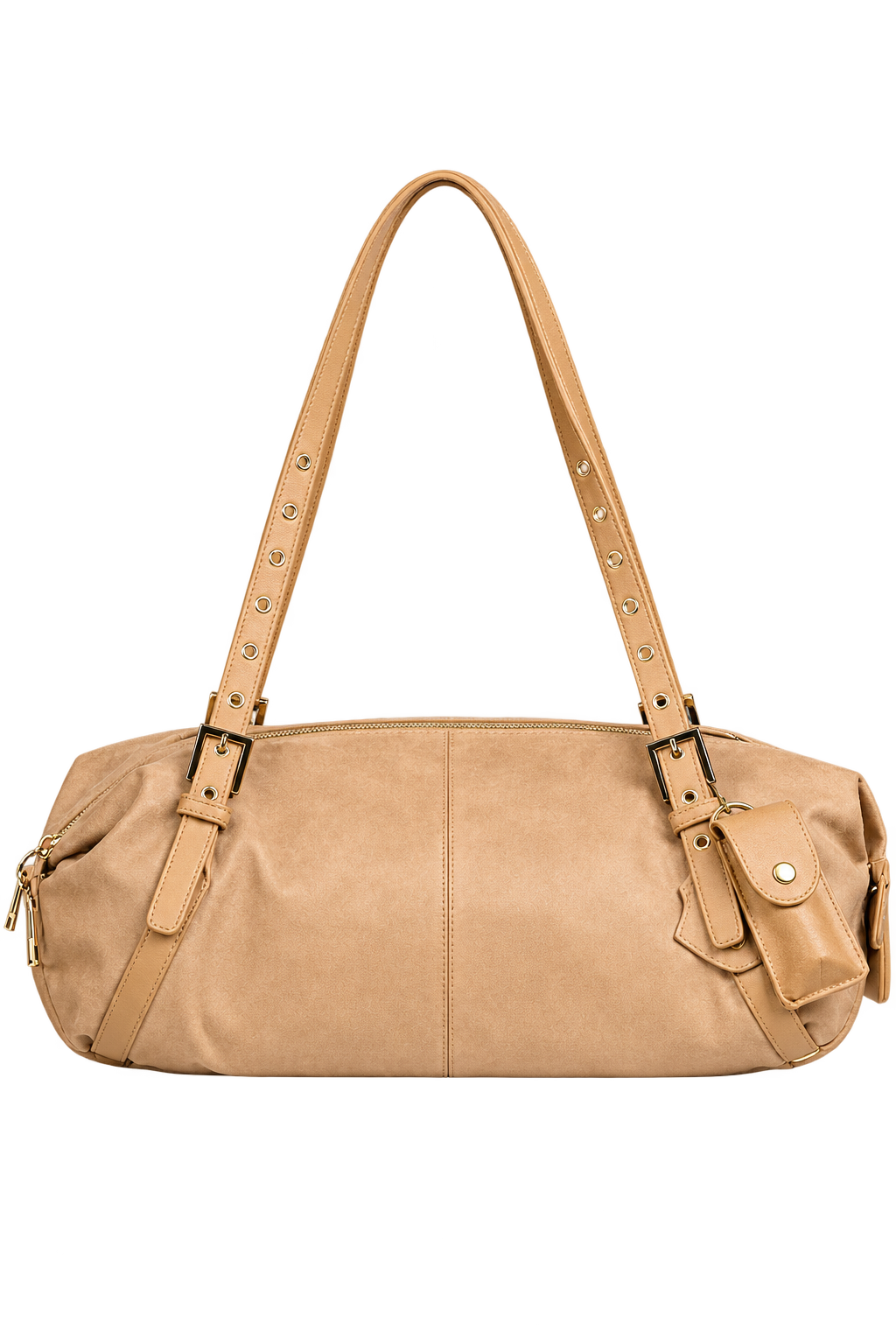 Jessica Camel Faux Suede Shoulder Bag