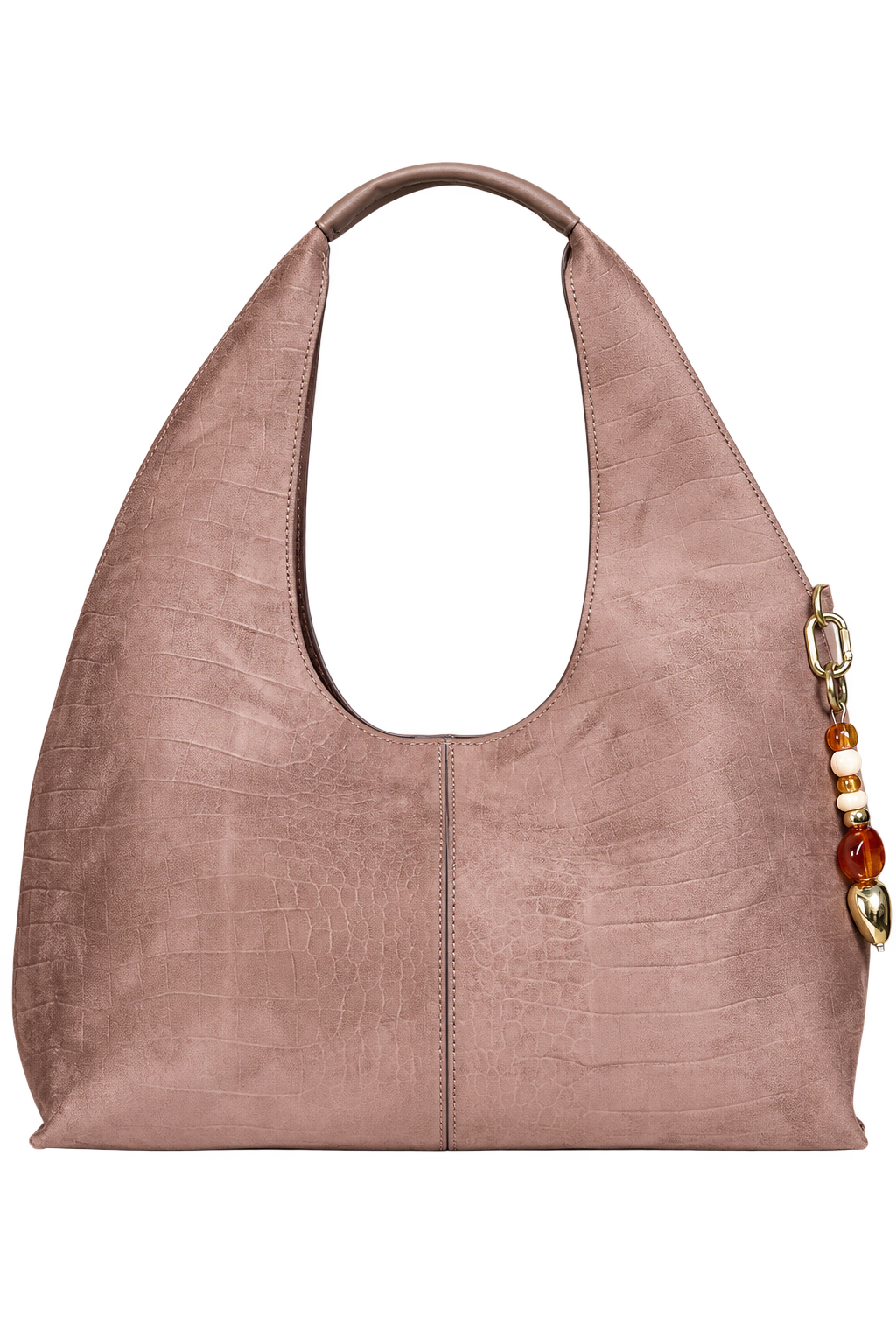 Josette Mocha Croc Emboss Shoulder Bag