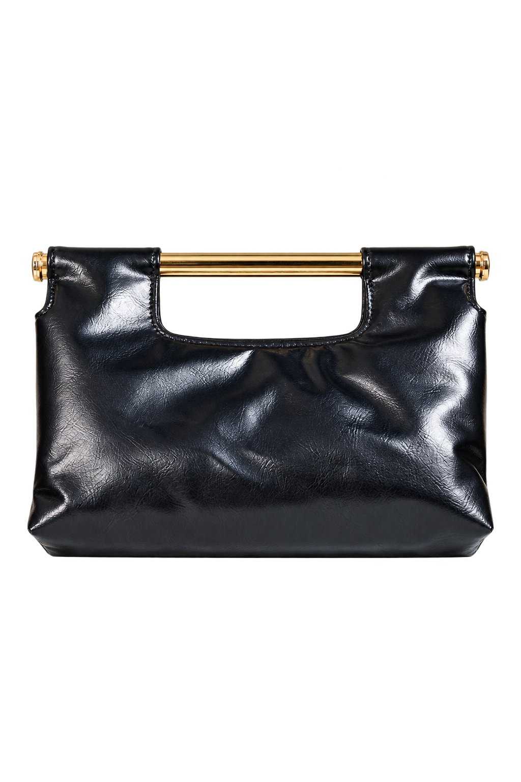 Juniper Black Metal Bar Clutch Bag