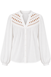 Layla White Cutwork Detail Shirt
