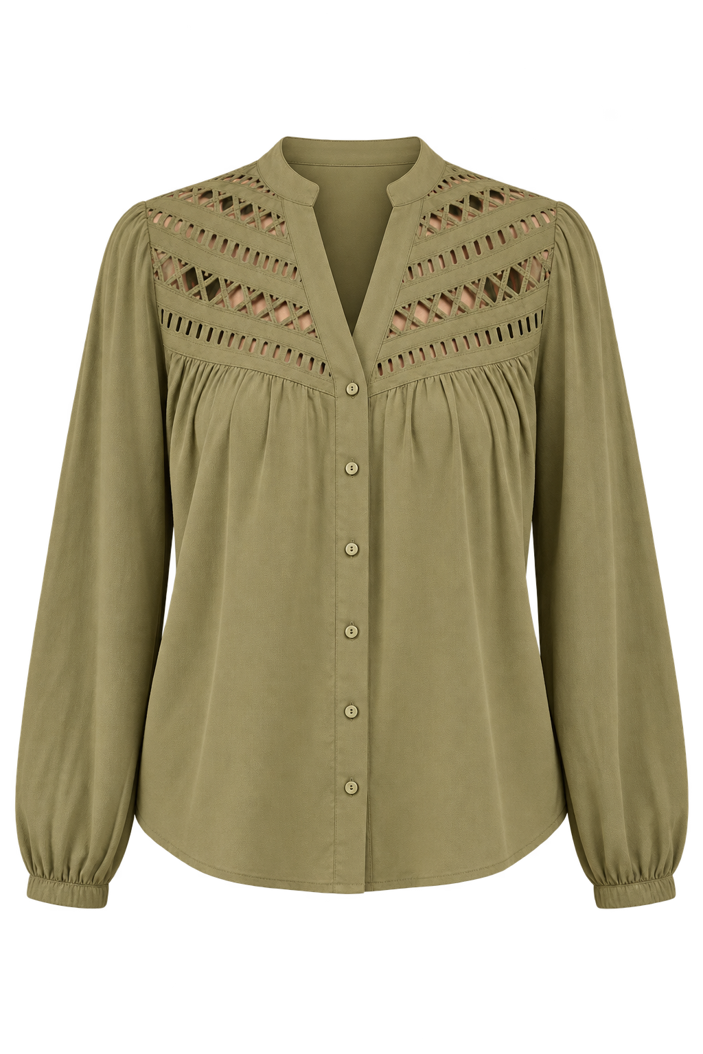 Layla Olive Cutwork Detail Shirt
