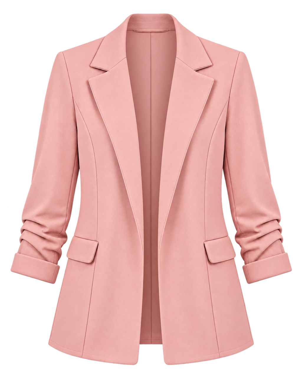Sofia Nude Ruched Sleeve Relaxed Blazer