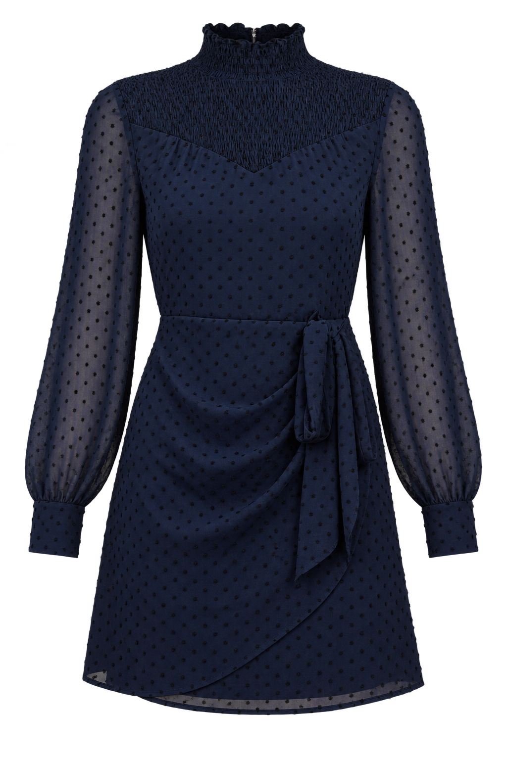 Freesia Navy Spot Mini Dress