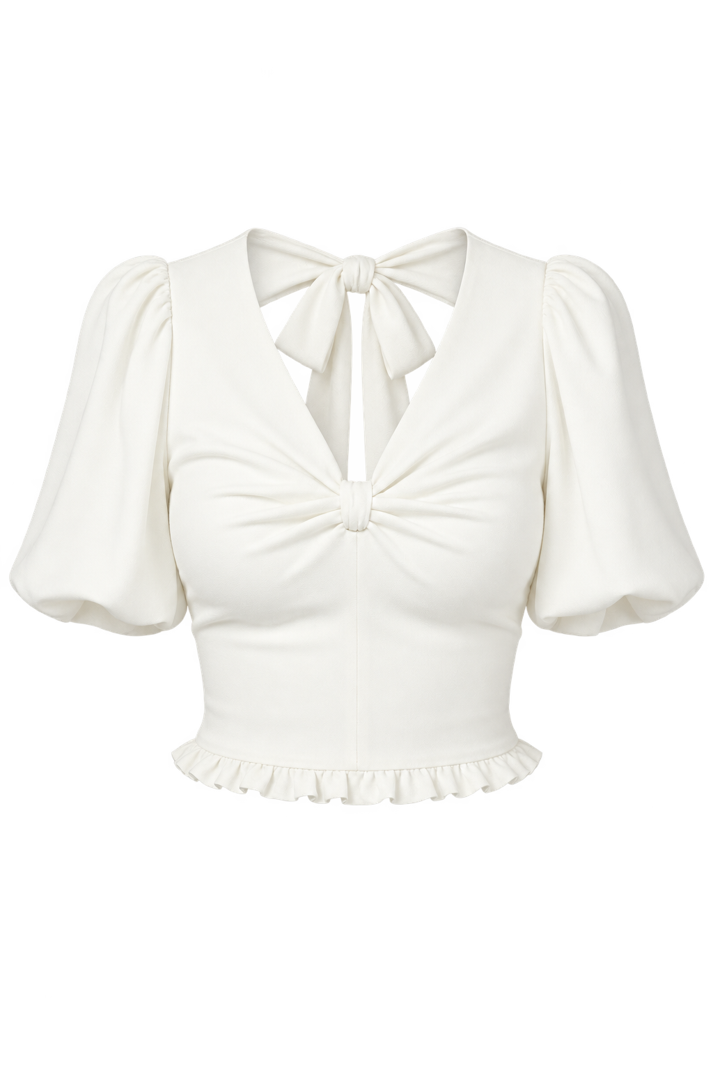 Hibiscus Cream Tie Back Crop Top