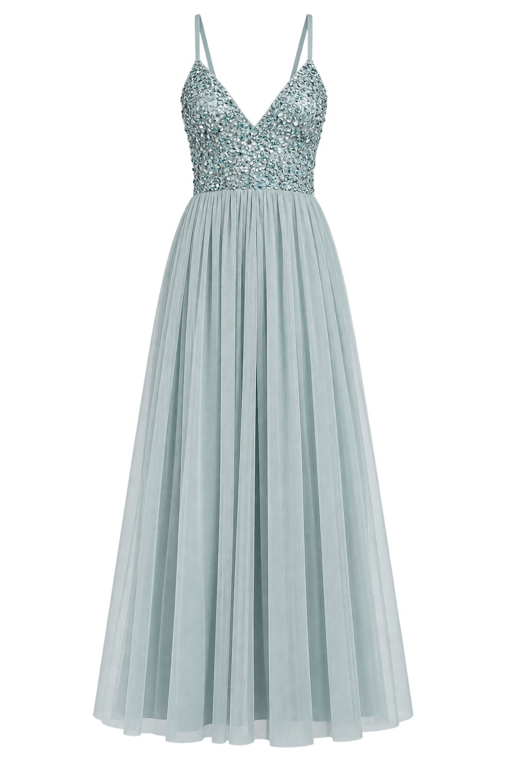 Lilium Grey Embellished Maxi Dress
