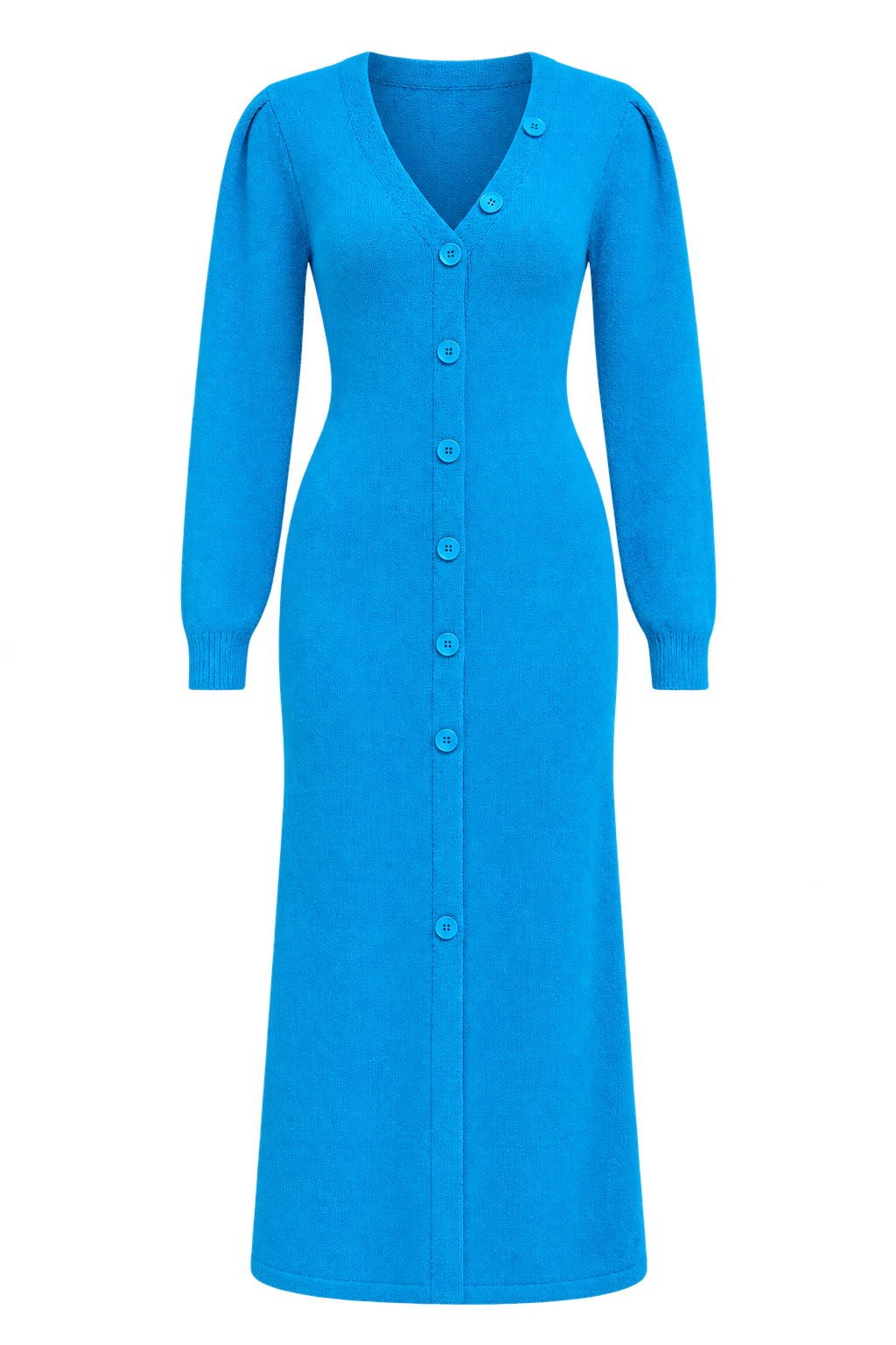 Azure Blue Knit Midaxi Dress