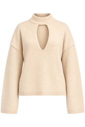 Orchid Oatmeal Knit Keyhole Top