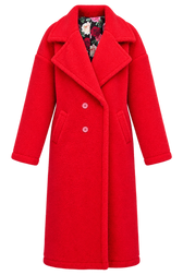 Oversized Red Teddy Coat
