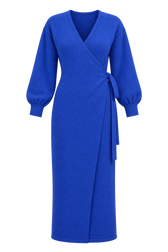 Senna Cobalt Knit Midaxi Wrap Dress