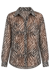 Trillium Zebra Sequin Print Long Sleeve Shirt