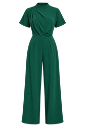 Verbena Green Drape Detail Jumpsuit