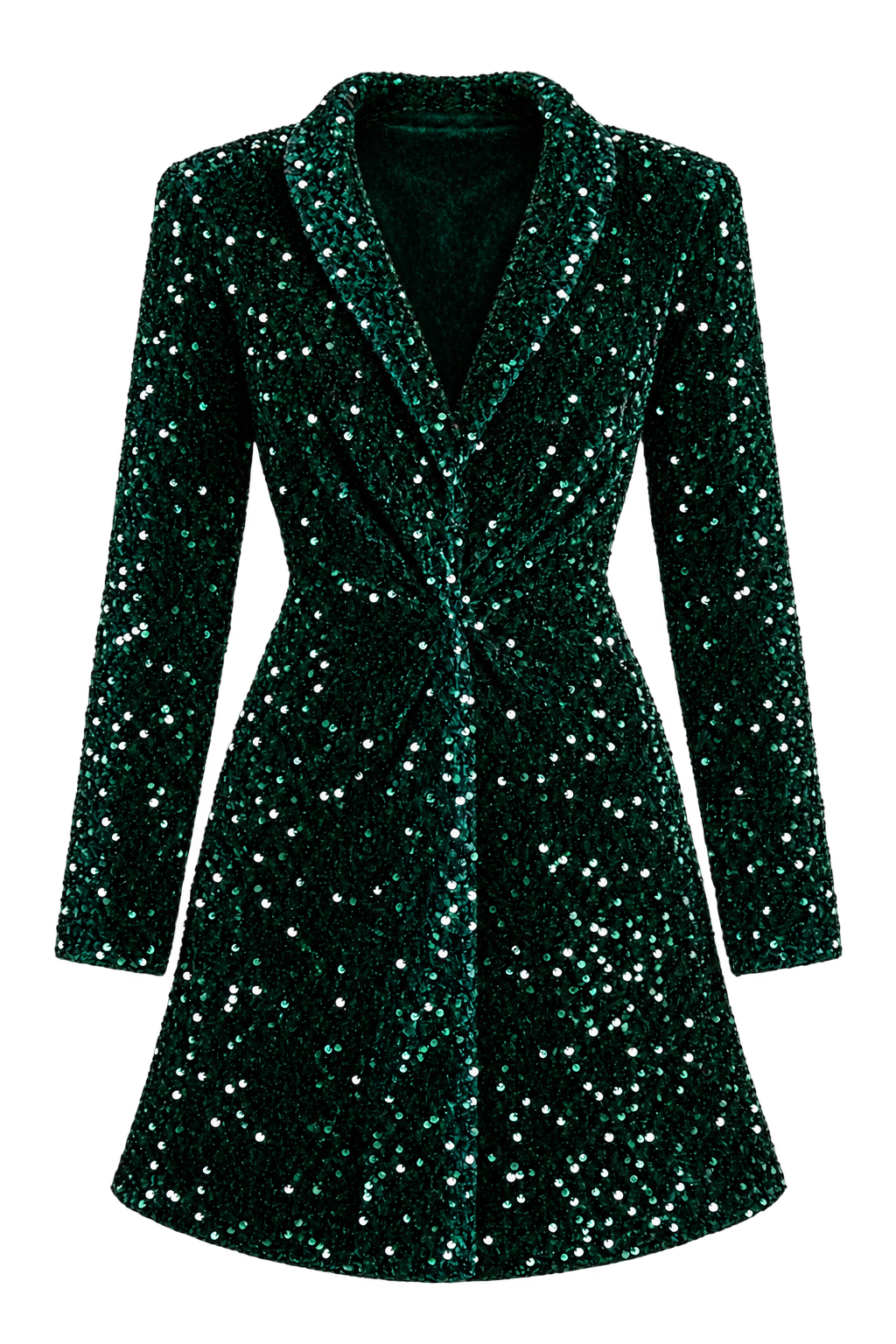 Veronica Green Sequin Velvet Mini Dress