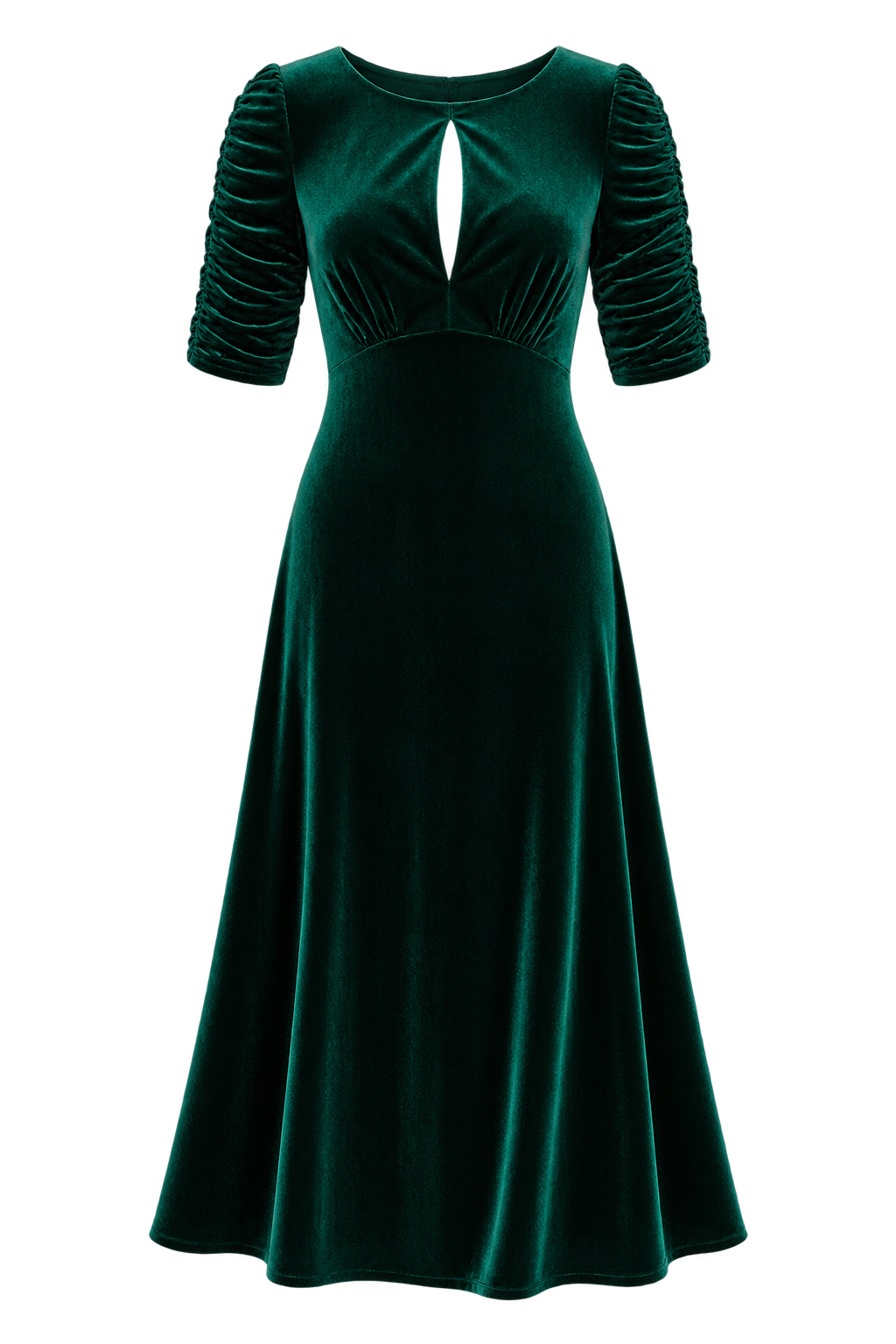 Vinca Green Velvet Keyhole Midaxi Dress