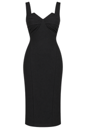 Kahlo Black Knot Front Sleeveless Midi Dress