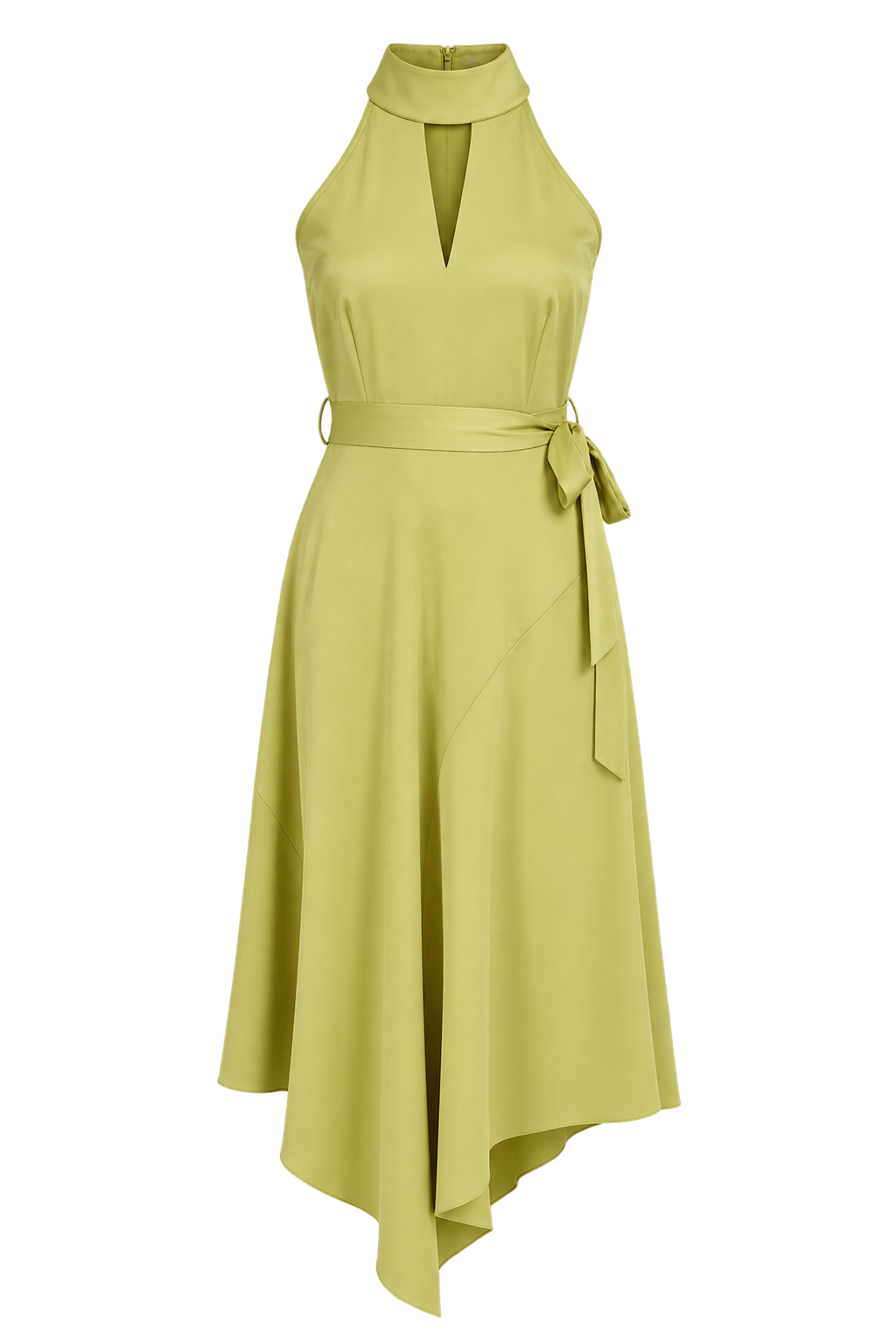 Sonia Olive Satin Midaxi Dress