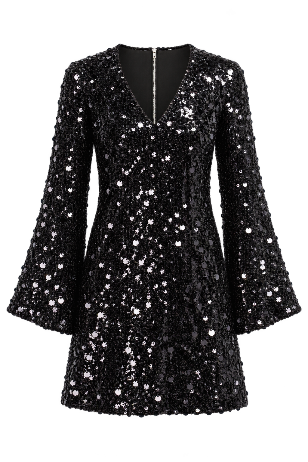 Maar Black Sequin Mini Dress