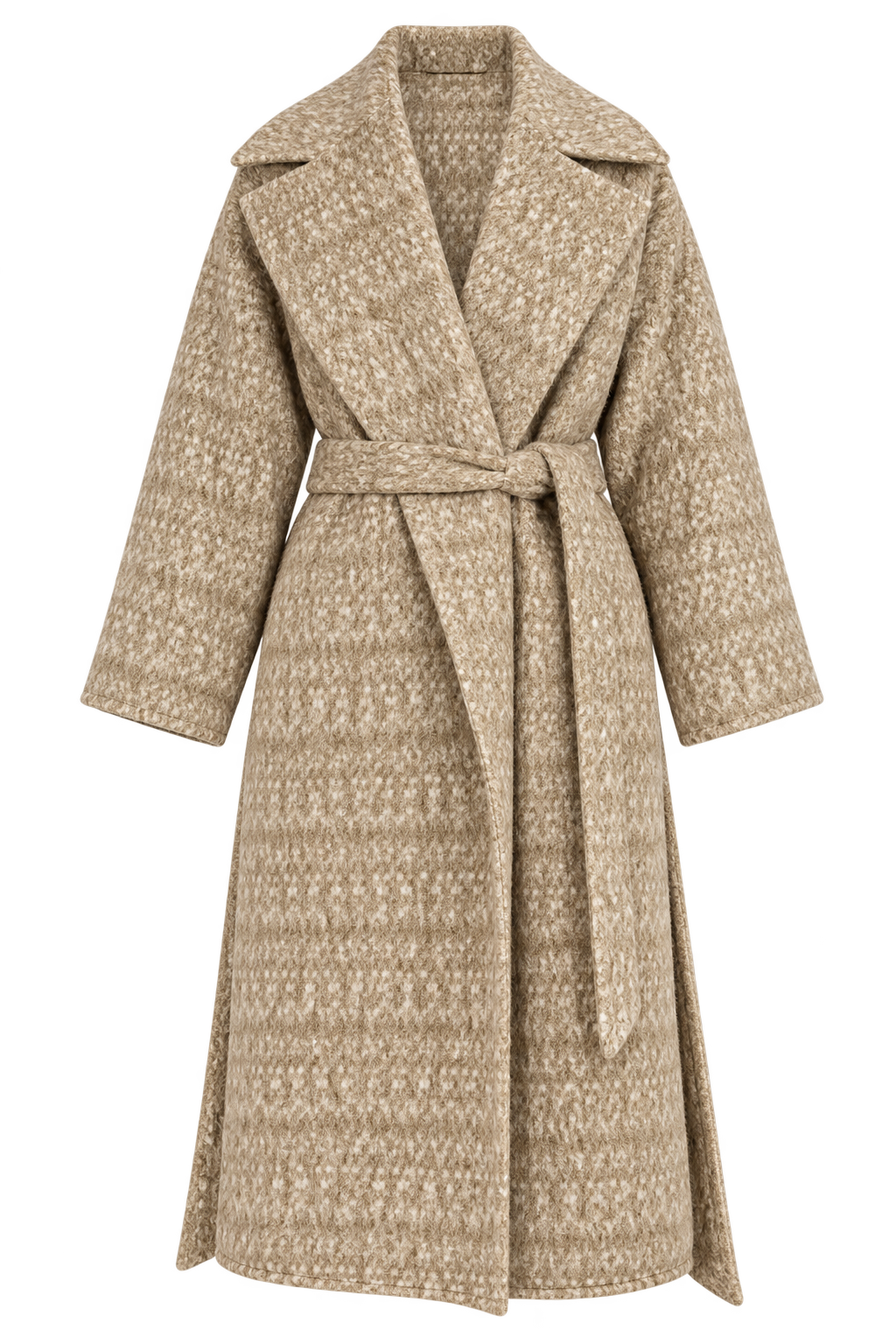 Berthe Oversized Oatmeal Wool Blend Coat