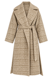 Berthe Oversized Oatmeal Wool Blend Coat