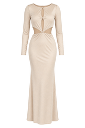 Varo Mink Slinky Embellished Maxi Dress by Chloe Lewis