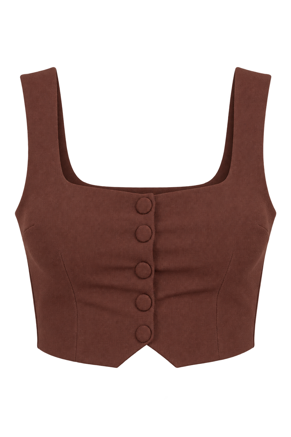 Hilma Chocolate Brown Button Front Bralette Top by Chloe Lewis