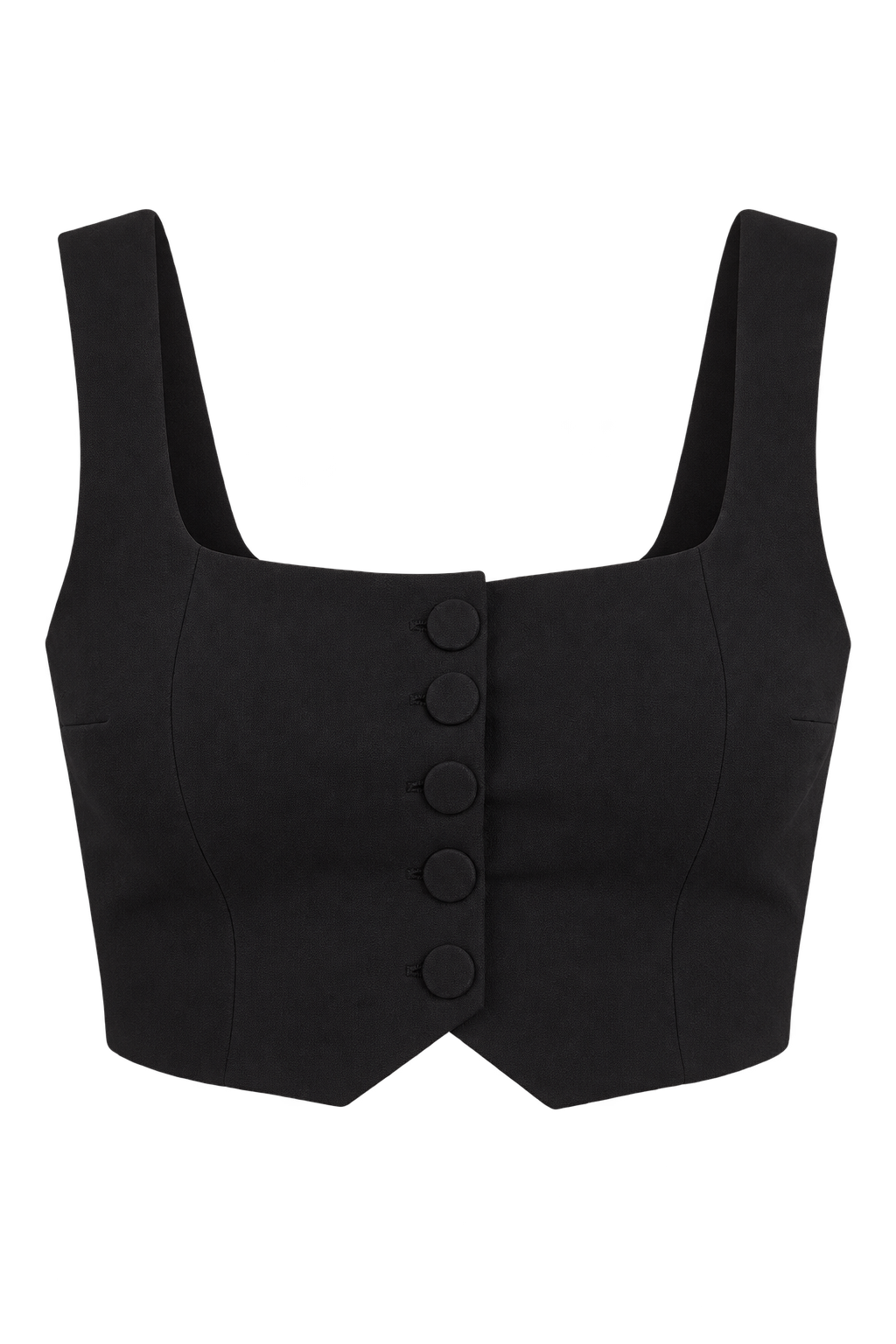 Hilma Black Button Front Bralette Top by Chloe Lewis